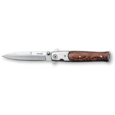 Нож складной Boker 01YA101 Stiletto сталь 440A, рукоять сталь/дерево, замок Liner-Lock
