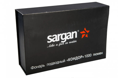 Фонарь подводный SARGAN "КОНДОР" 1000 люмен, погружение до 40 метров, 2 шт.х18650 Li-Ion