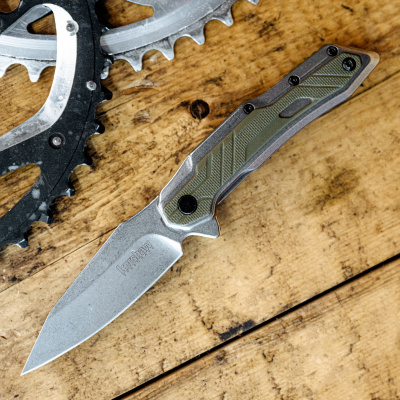 Нож складной Kershaw 1369 Salvage сталь 8Cr13MoV, замок Frame-Lock, Stonewashed