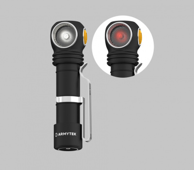Фонарь налобный Armytek Wizard C2 WR Magnet USB Белый и красный свет/1100 лм/ до 98 м (F06901C)