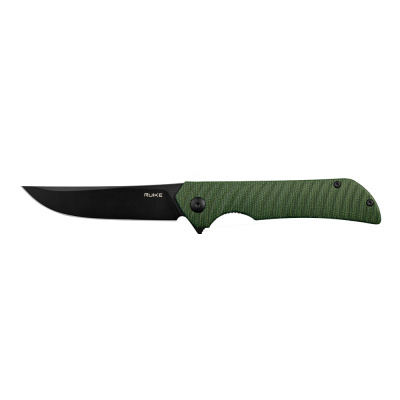 Нож складной Ruike P122-MG сталь Sandvik 14C28N, клинок BlackWash, рукоять зелёная Micarta, замок Liner-Lock