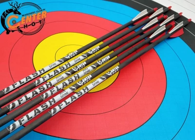 Стрела лучная карбоновая спортивная Centershot Flash 1000 оперение Shield 2"