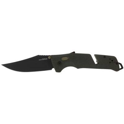 Нож складной полуавтоматический SOG Trident AT Olive Drab 11-12-03-41 сталь CRYO D2, рукоять зелёный GRN, замок AT-XR Lock