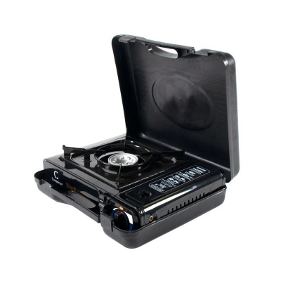 Плита газовая настольная "СЛЕДОПЫТ - Black" с переходником (PF-GST-N10)