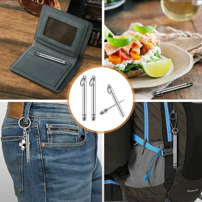 Тактическая титановая зубочистка-брелок EDC длина 106 мм, цвет в ассортименте