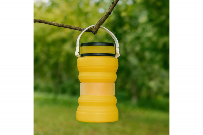 Бутыль-фонарь Фарлайт FAR0023 складная, жёлтый силикон, солнечная батарея, 2 уровня яркости + мерцание