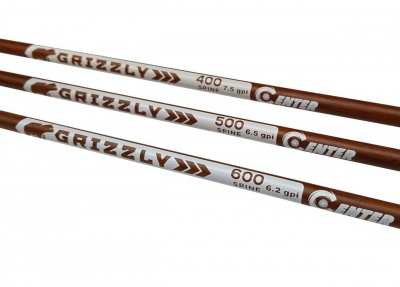 Стрела лучная карбон под дерево Centershot Grizzly 400 натуральное оперение 4"