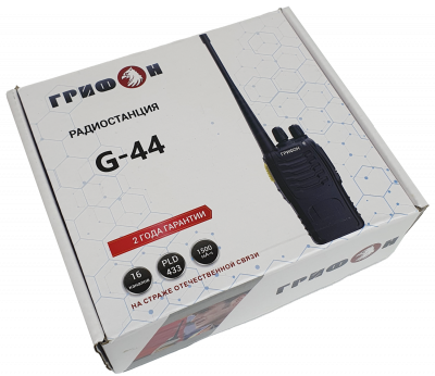 Радиостанция Грифон G-44 (мощность передатчика 2Вт, в комплекте АКБ 1500mAh, зарядное устройство)