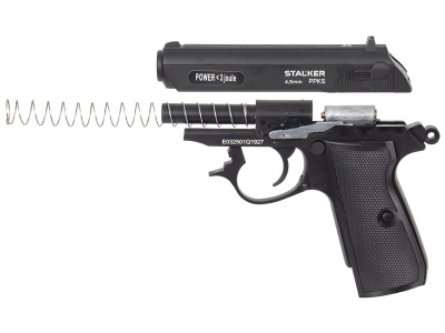 Пистолет пневматический Stalker PPKS (Walther PPK/S) кал.4,5 мм, металл, 90 м/с, Blowback (ST-21062P)