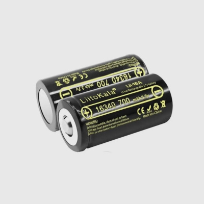 Аккумулятор литиевый незащищенный LiitoKala 16340 (RCR123) Li-ion 3,7В, 700mAh 