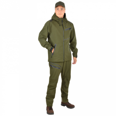 Костюм демисезонный "Сапсан I" из мембранной ткани softshell, хаки (98161-6)