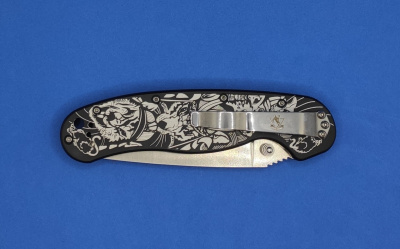 Нож складной Steel Claw "Rat01-1" сталь VG10, рукоять G10  принт на чёрном, замок Liner Lock