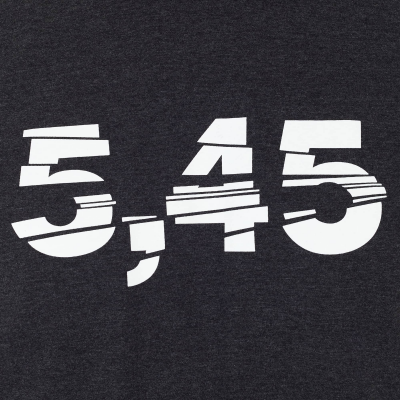 Футболка с принтом "5,45 new"; cерая; размер XXL (KKF000085)