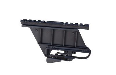 Кронштейн боковой быстросъемный с верхней планкой Weaver, боковой планкой Picatinny  (Сайга, Тигр) с армейским  зажимом (Аксион)