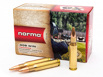 Патрон нарезной 308Win Norma 150 gr/ 9,7 г  FMJ Jaktmatch 