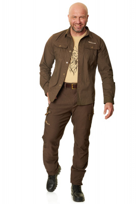 Рубашка с длинным рукавом, коричневая, арт.PRDS-01BR (р-р L) NOVATEX