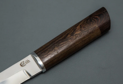Нож Танто-2 кованный из стали Х12МФ, рукоять венге, притин дюраль (10808)