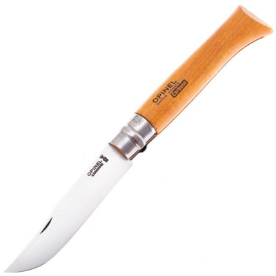 Нож хозяйственный Opinel 12 VRN - клинок 12 см, углеродистая сталь XC90, рукоять бук, замок Viroblock (113120)