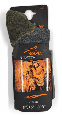 Носки NORVEG HUNTER цвет серый-зеленый меланж