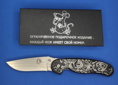Нож складной Steel Claw "Rat01-1" сталь VG10, рукоять G10  принт на чёрном, замок Liner Lock