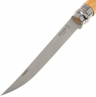 Нож филейный складной Opinel Slim Beech Effile №12 клинок 12 см, нержавеющая сталь Sandvik 12C27, рукоять бук, Viroblock (002560)