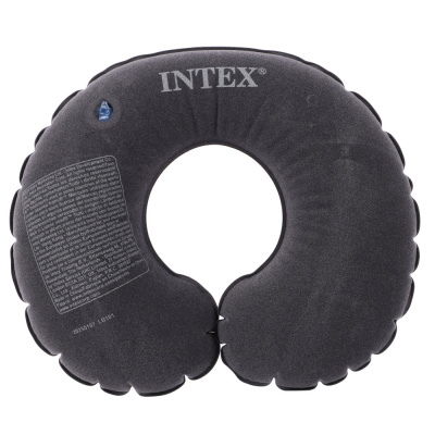 Подушка на шею надувная INTEX (68675) 33х25х8см, вельветовый флок