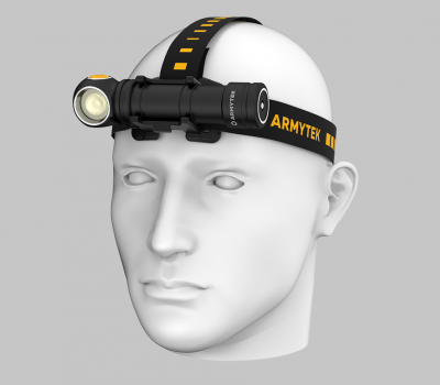 Фонарь налобный Armytek Wizard C2 Pro Max Magnet USB /Теплый / 3720 лм (113 метров) /TIR 110°:150°/чехол/1x21700 F06701W