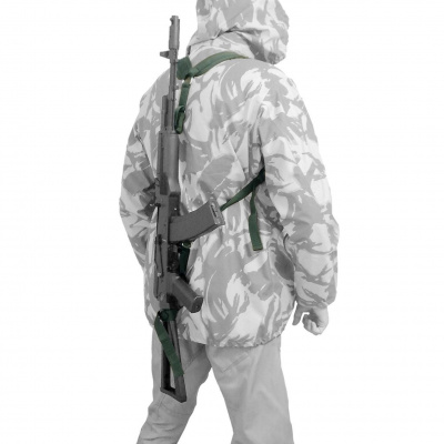 Оружейный ремень ДОЛГ "Биатлон" (зелёный), быстросъемные антабки QD SLS