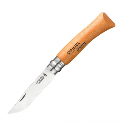 Нож хозяйственный Opinel 07 VRN - клинок 7 см, углеродистая сталь XC90, рукоять бук, замок Viroblock (113070)