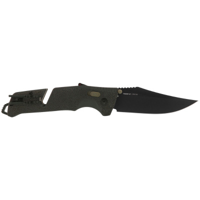 Нож складной полуавтоматический SOG Trident AT Olive Drab 11-12-03-41 сталь CRYO D2, рукоять зелёный GRN, замок AT-XR Lock