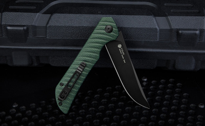 Нож складной Ruike P122-MG сталь Sandvik 14C28N, клинок BlackWash, рукоять зелёная Micarta, замок Liner-Lock