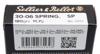 Патрон нарезной 30-06 Spring S&B SP 11,7 г