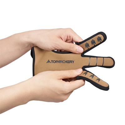 Перчатка для стрельбы из лука TopArchery неопрен, цвет коричневый, р.М (7-8 см)