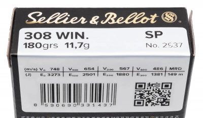 Патрон нарезной 308 WIN S&B SP 11,7 г  п/об. 
