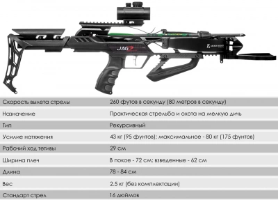 Арбалет рекурсивный Ek Jag 2 Pro "Скорпион - 2"  полный комплект, цвет чёрный 