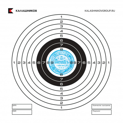 Мишень для пневматики "5 копеек 1868г" 140*140