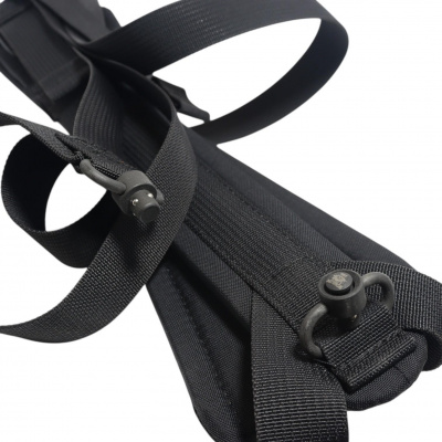 Оружейный ремень ДОЛГ "Биатлон" (чёрный), быстросъемные антабки QD SLS