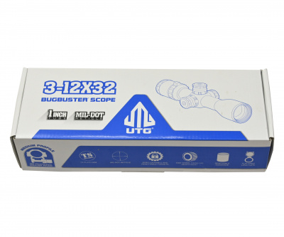 Прицел Leapers UTG 3-12х32 Bug Buster SF, Mil-Dot, c подсветкой,  кольца на  weaver (SCP-M312AOWQ)