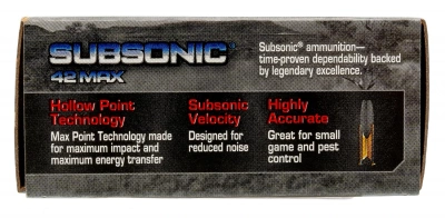 Патрон нарезной 22 LR Winchester Subsonic Max HP 2,72 г (50 шт.)
