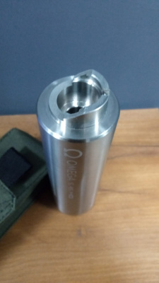 Газоразгруженный закрытый ДТК MG Ultra проточного типа OMEGA-12 для АК-12 и TR-3 кал. 5,45х39 - нерж.сталь, L-160мм, п/п d-45мм, крепление на байонет консол.типа