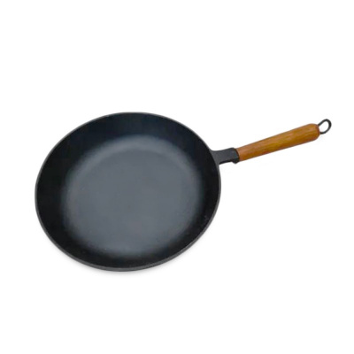 Сковорода чугунная БЛМЗ 240х50-1 с деревянной ручкой (542010000)