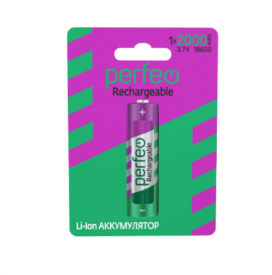 Аккумулятор Perfeo Li-Ion 18650 2000mAh без защиты 3.7V (PF18650Li-Lon2000/1BL)