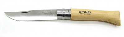 Нож хозяйственный Opinel 10 VRI - клинок 10 см, нержавеющая сталь Sandvik 12C27, рукоять бук, Viroblock (123100)