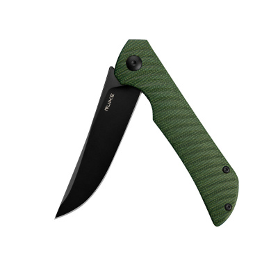 Нож складной Ruike P122-MG сталь Sandvik 14C28N, клинок BlackWash, рукоять зелёная Micarta, замок Liner-Lock