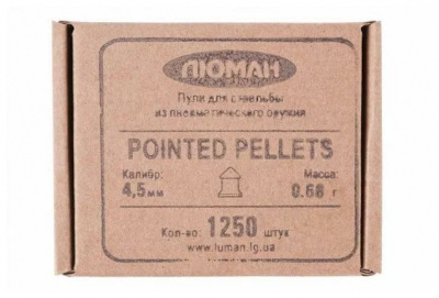 Пуля пневматическая "Люман" Pointed pellets острые 0,68 г кал.4,5 мм (1250 шт.)