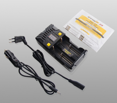 Зарядное устройство для аккумуляторных батареек Armytek Uni C2 Plug type C - универсальное, 2-ух канальное, автоадаптер.