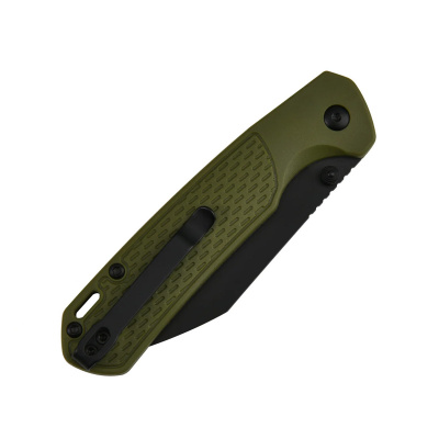 Нож складной CJRB J1945-BGN Pyrite-Light ст.AR-RPM9, рукоять зелёный FRN, замок Button-Lock, клинок Black Coating