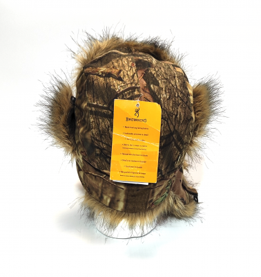 Шапка-ушанка "Browning" с Мехом (Polyester/Waterproof/Camo) B308C