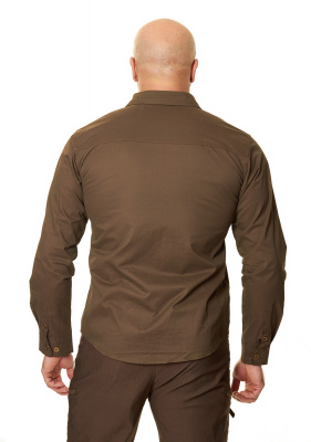 Рубашка с длинным рукавом, коричневая, арт.PRDS-01BR (р-р S) NOVATEX
