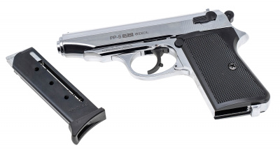 Пистолет сигнальный PP-S KURS (Walther PP) кал.5,5 мм под патрон 10ТК, цвет хром